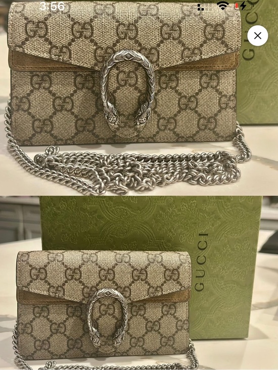 Gucci Handbags - Gucci Beige/Brown GG Supreme Dionysus Small Chain Bag